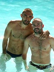 Deep - gay hardcore action by the pool by UKNakedmen image #8