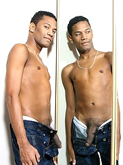 Alex plays with his fat black cock by UKNakedmen image #4