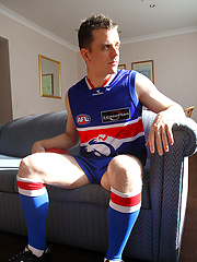 Aussie boy Brent Tyler strips of of his Footy Gear by Bentley Race image #4