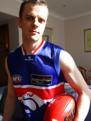 Aussie boy Brent Tyler strips of of his Footy Gear by Bentley Race image #4
