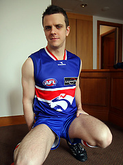 Aussie boy Brent Tyler strips of of his Footy Gear by Bentley Race image #4
