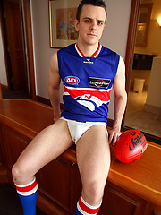 Aussie boy Brent Tyler strips of of his Footy Gear by Bentley Race image #4
