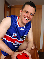 Aussie boy Brent Tyler strips of of his Footy Gear by Bentley Race image #4