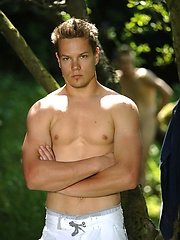 Cute boy posing naked outdoors by William Higgins image #4