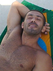 Latin hairy hunk Julius Cesare jacking off his uncut cock by Alpha Male Fuckers image #11