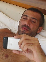 Latin hairy hunk Julius Cesare jacking off his uncut cock by Alpha Male Fuckers image #11