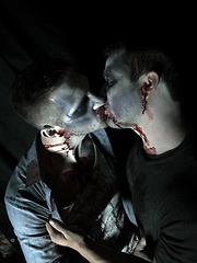 When Eric Pryor gets involved in a Halloween orgy with Caleb Strong, Derek Atlas and Paul Wagner by Randy Blue image #5