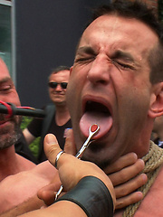 Public abused and gangbanged by Bound in Public image #7