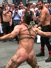 Public abused and gangbanged by Bound in Public image #7