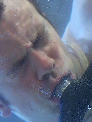 Dante is bound in the sleepsack and made to cum underwater by CJ Madison. by Bound Gods image #10