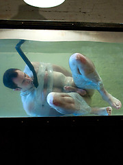 Dante is bound in the sleepsack and made to cum underwater by CJ Madison. by Bound Gods image #10