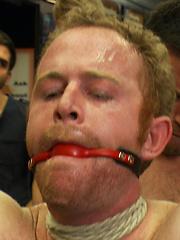 Hot Gym Trainer Gets Tied up and Gang Fucked in a Porn Store. by Bound in Public image #10