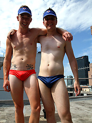 Aussie boys Ryan and Brent naked on the roof by Bentley Race image #4