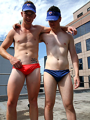 Aussie boys Ryan and Brent naked on the roof by Bentley Race image #4