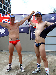 Aussie boys Ryan and Brent naked on the roof by Bentley Race image #4