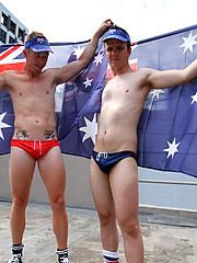 Aussie boys Ryan and Brent naked on the roof by Bentley Race image #4