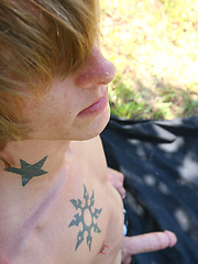 Skyler posing naked outdoors by Nextdoor Male image #4