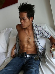 Cute Asian boy sipping beer before guzzling cum by BoyKakke image #7