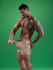 Alexsander Freitas shows big cock by Hot House Backroom image #6
