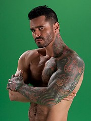 Alexsander Freitas shows big cock by Hot House Backroom image #6