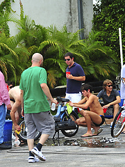 Wet naked pledges get a little close at the car wash by HazeHim image #3
