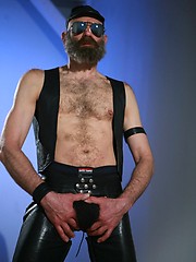 Daddy bear Dan Black in leather gear by Hot Older Male image #8