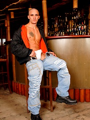 Bald skin Tom Taylor naked in a bar by Scary Fuckers image #5