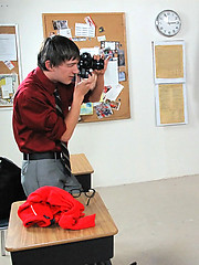 Geeky blond twink bonds with his photography teacher and submits into sucking cock by TeachTwinks image #5
