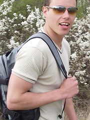 Muscle guy stripping outdoors by Czech Boys image #7