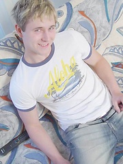 Blond twink jerking off dick by Czech Boys image #6
