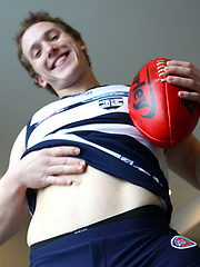 Footy Fan Brad Thomas Getting Off before the Game by Bentley Race image #5