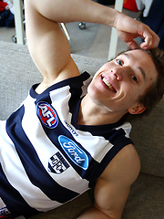 Footy Fan Brad Thomas Getting Off before the Game by Bentley Race image #5