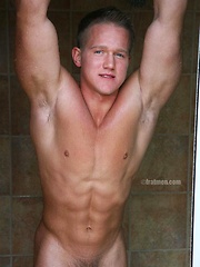 Hottest muscled jock Duncan shows his hard cock by Frat Men image #6
