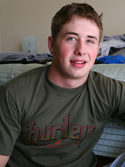 Luke takes of his pants and jacking off cock by Frat Men image #7