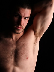Muscled hairy stud strokes his dick by ChaosMen image #6