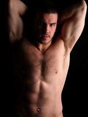 Muscled hairy stud strokes his dick by ChaosMen image #6