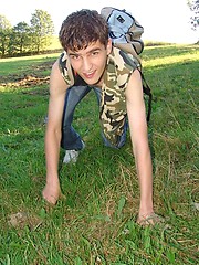 Cute european twink posing naked outdoors by Czech Boys image #6