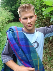 Cute blond jock jerking off outdoors by Czech Boys image #8
