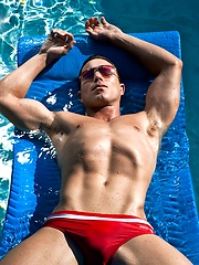 Travis gets wet by the pool by Randy Blue image #6