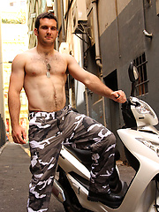 Hunk Josh Harris posing by Bentley Race image #7