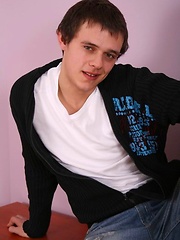 Straight brunette boy jerking off by Czech Boys image #5