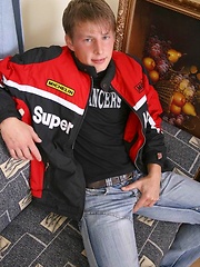 Straight twink jerking off his fat cock by Czech Boys image #7