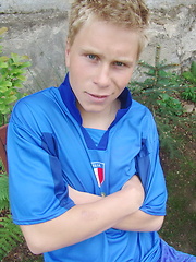 Blond twink boy jerking off dick by Czech Boys image #6