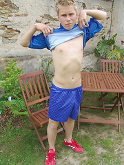 Blond twink boy jerking off dick by Czech Boys image #6