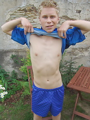 Blond twink boy jerking off dick by Czech Boys image #6