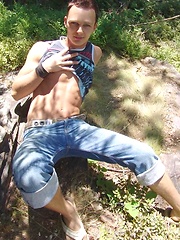 Cute gay twink naked in a wood by Czech Boys image #5