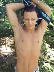Cute gay twink naked in a wood by Czech Boys image #5