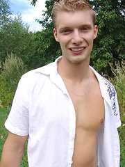 Blond european twink outdoors by Czech Boys image #6