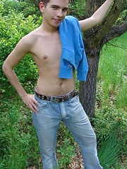 Straight uncut boy in a woods by Czech Boys image #7