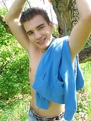 Straight uncut boy in a woods by Czech Boys image #7